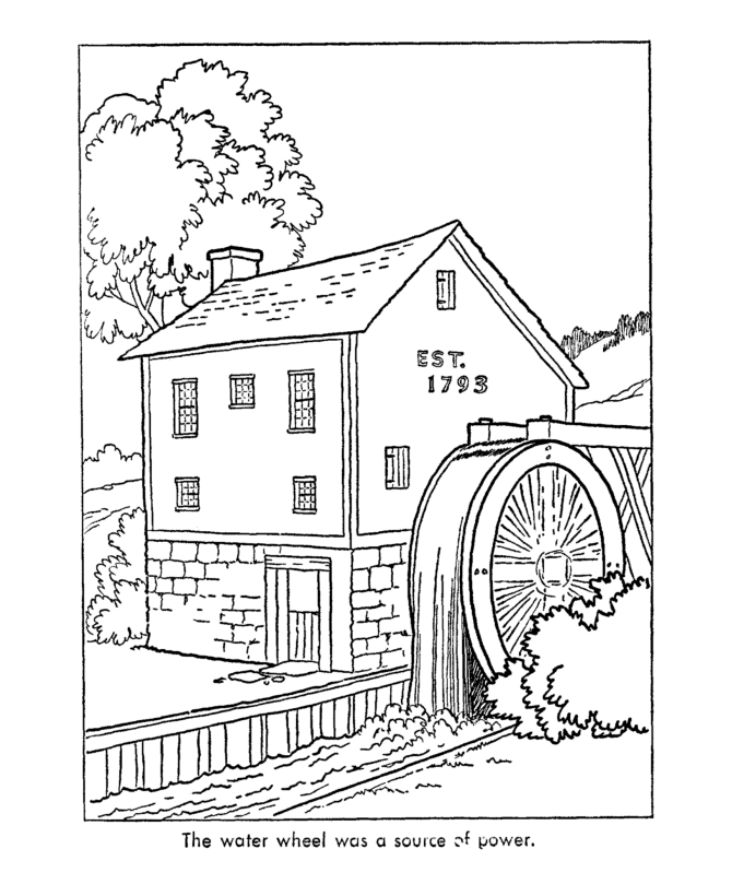  Early American Trades Coloring Page