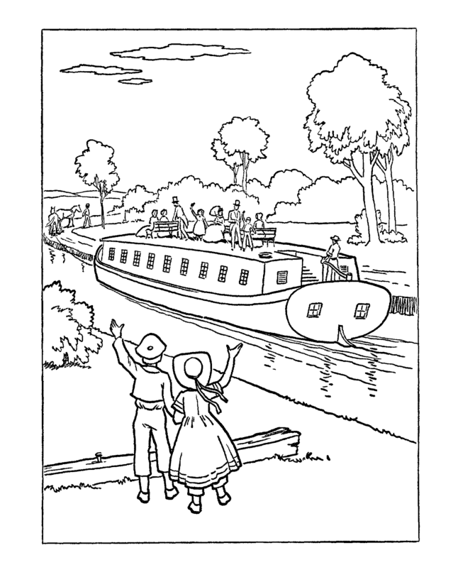  Early American Transportation Coloring Page