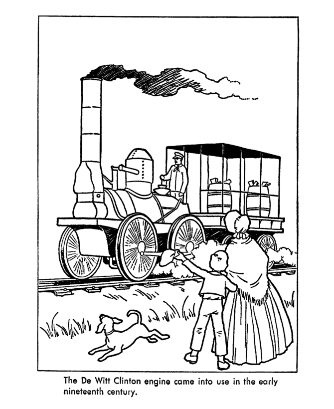  Early American Transportation Coloring Page