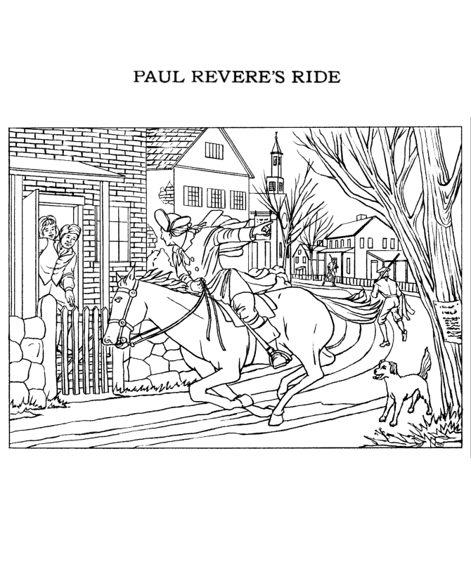  The Ride of Paul Revere Coloring Page