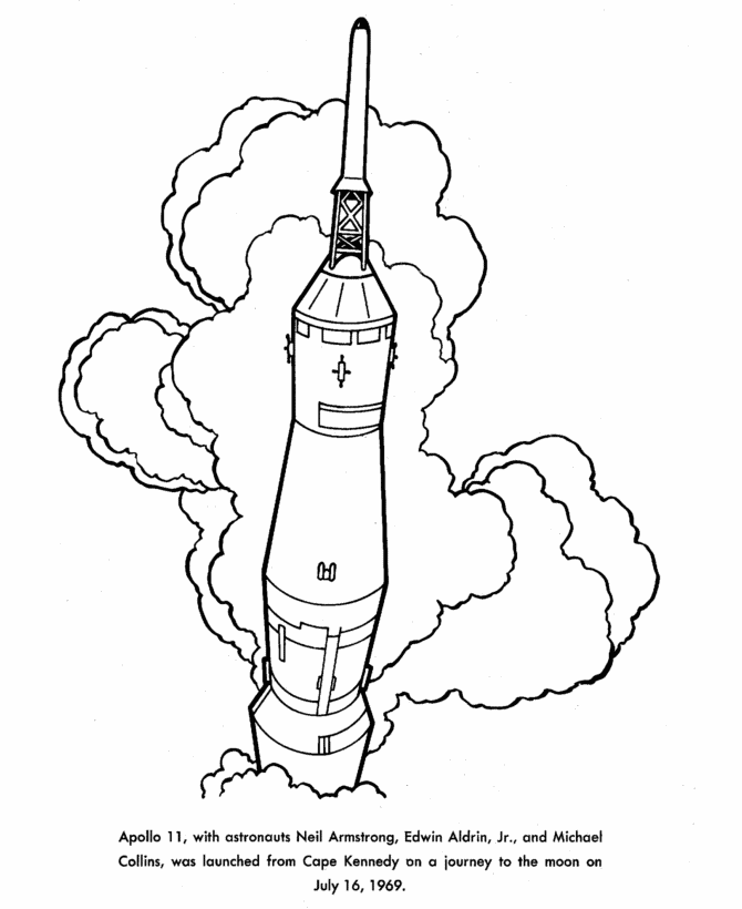  Apollo 11 launch Coloring Page