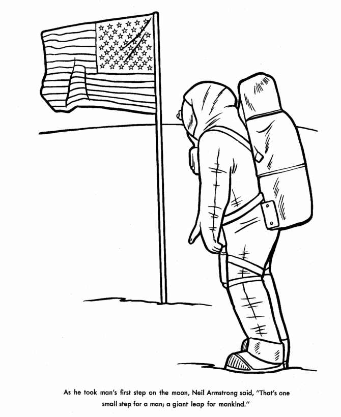  America Space Program Coloring Page