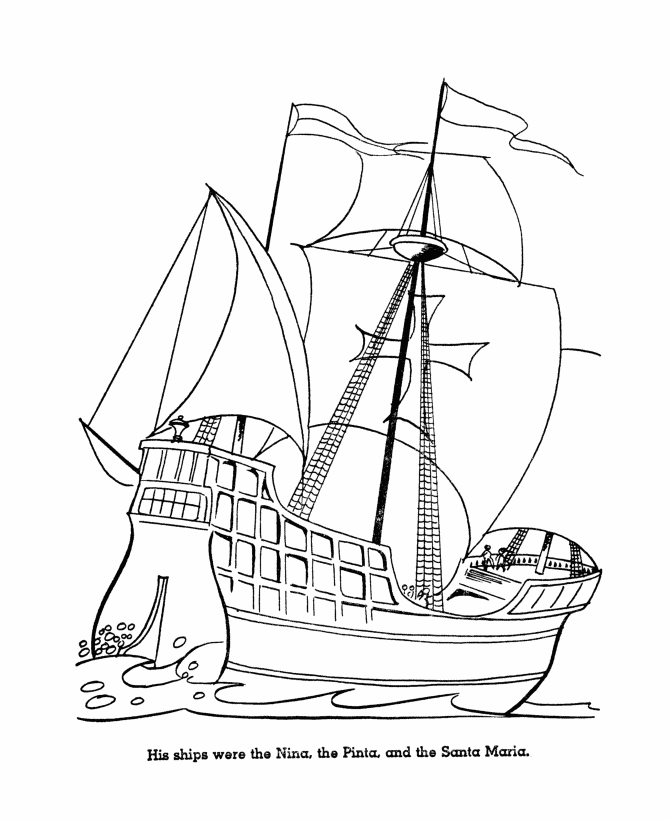  Christopher Columbus Day Coloring Page
