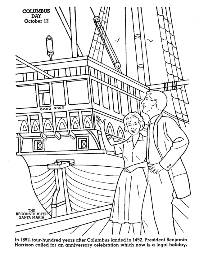  Christopher Columbus Day Coloring Page