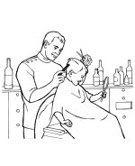 Labor Day barber coloring page