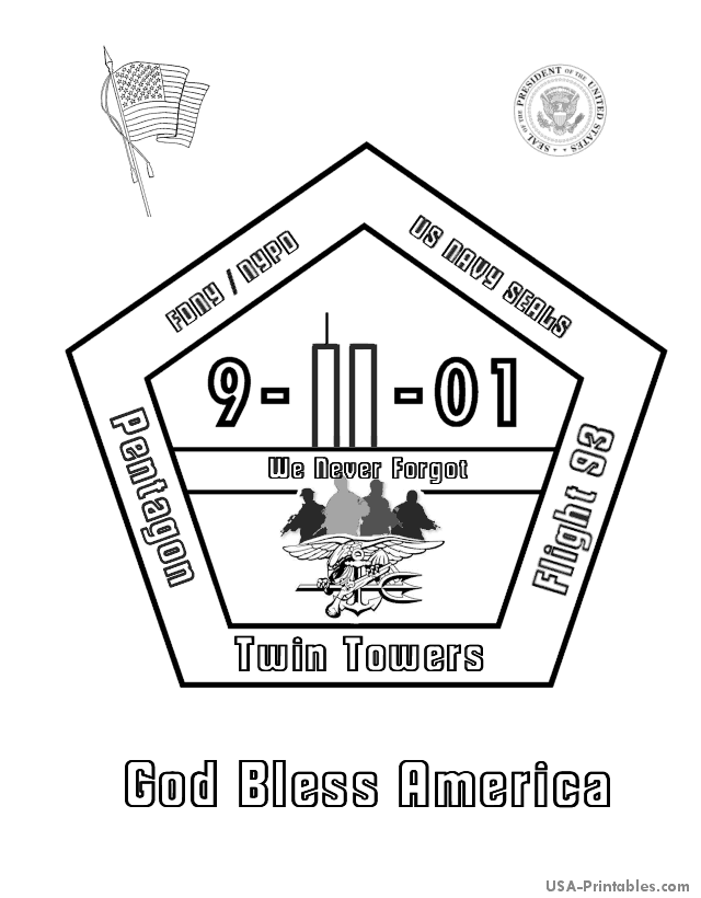  911 Memorial Coloring Page