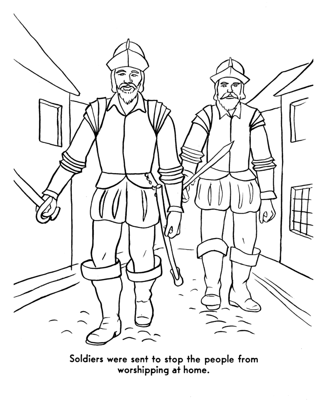  The Pilgrims Thanksgiving Story Coloring Page