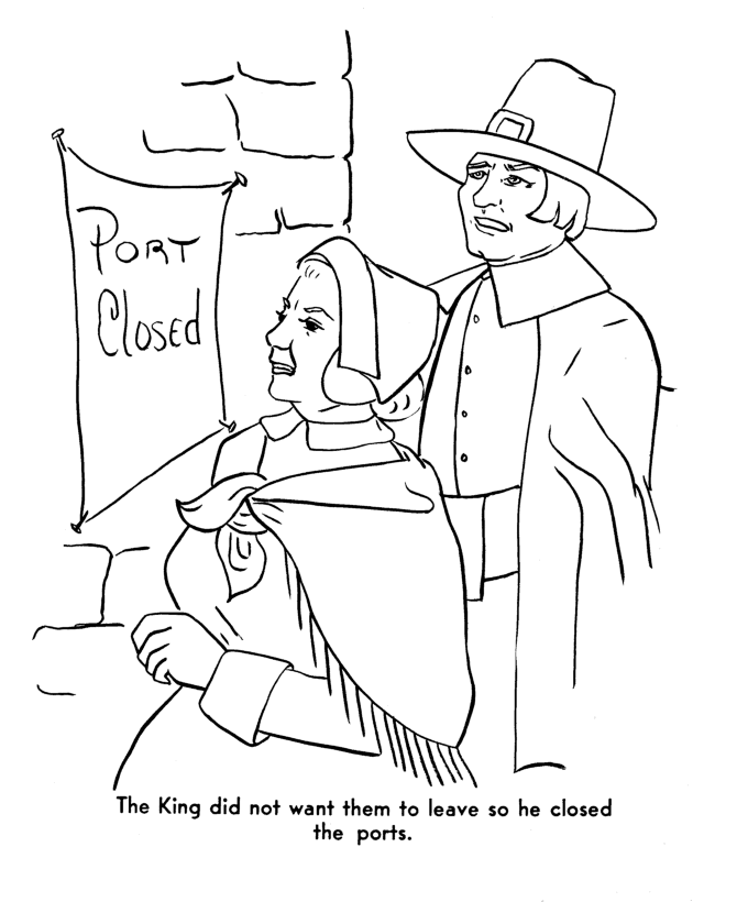  The Pilgrims Thanksgiving Story Coloring Page