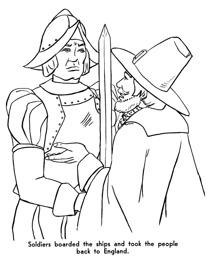  The Pilgrims Thanksgiving Story Coloring Page