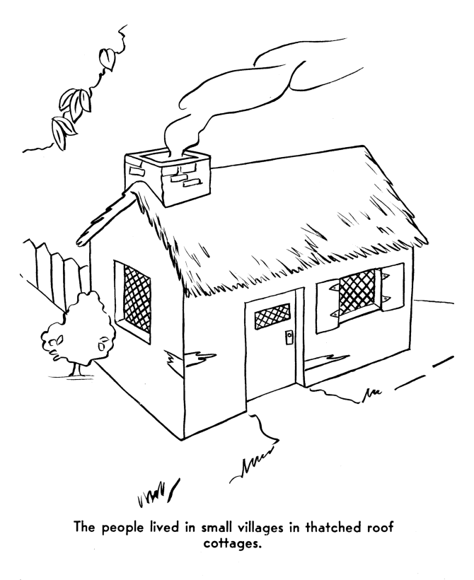  Pilgrims Homes Coloring Page