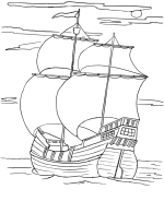 The Pilgrims flee Englandcoloring page