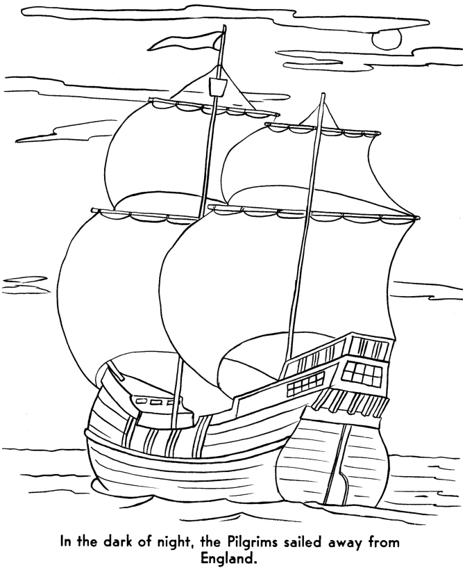  The Pilgrims Thanksgiving Story Coloring Page