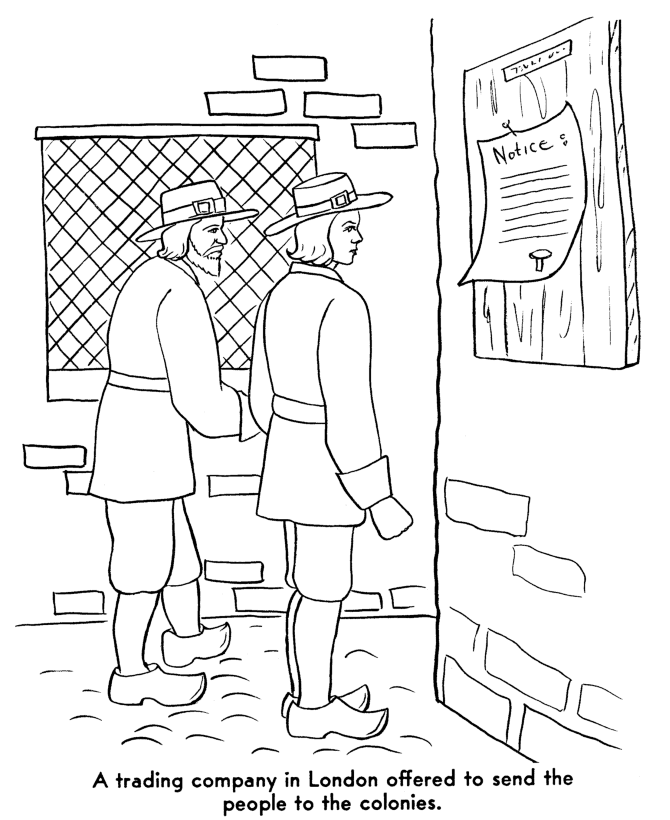  The Pilgrims Thanksgiving Story Coloring Page
