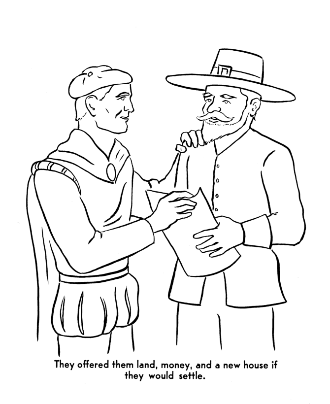  The Pilgrims Thanksgiving Story Coloring Page