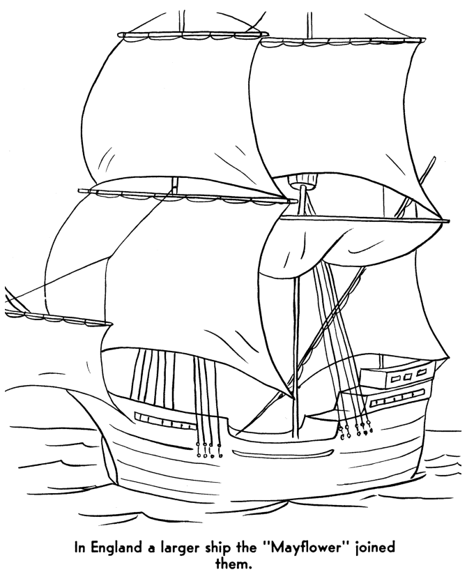  The Pilgrims Thanksgiving Story Coloring Page