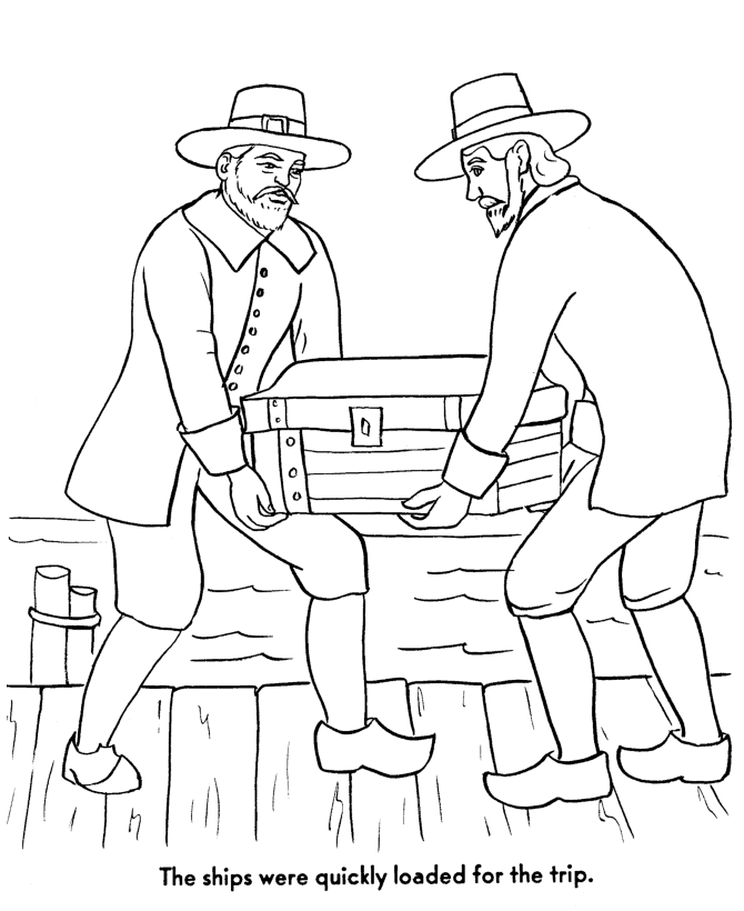  The Pilgrims Thanksgiving Story Coloring Page