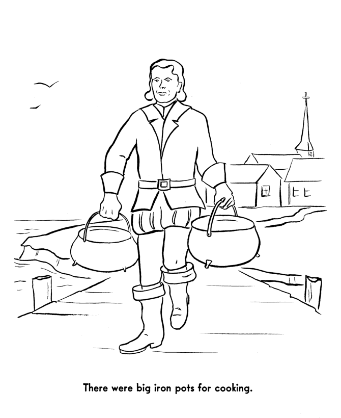  The Pilgrims Thanksgiving Story Coloring Page