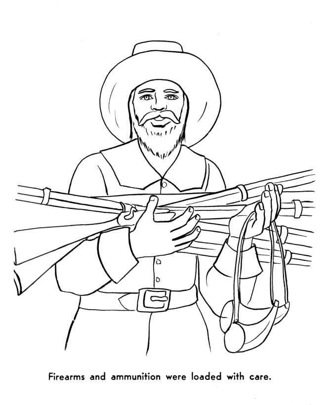  The Pilgrims Thanksgiving Story Coloring Page