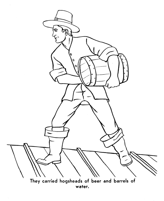  The Pilgrims Thanksgiving Story Coloring Page