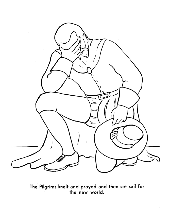  The Pilgrims Thanksgiving Story Coloring Page