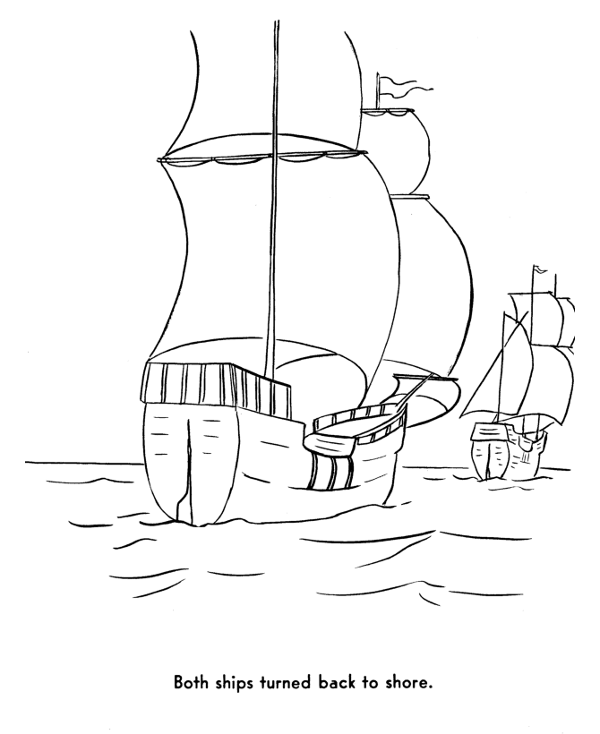  The Pilgrims Thanksgiving Story Coloring Page