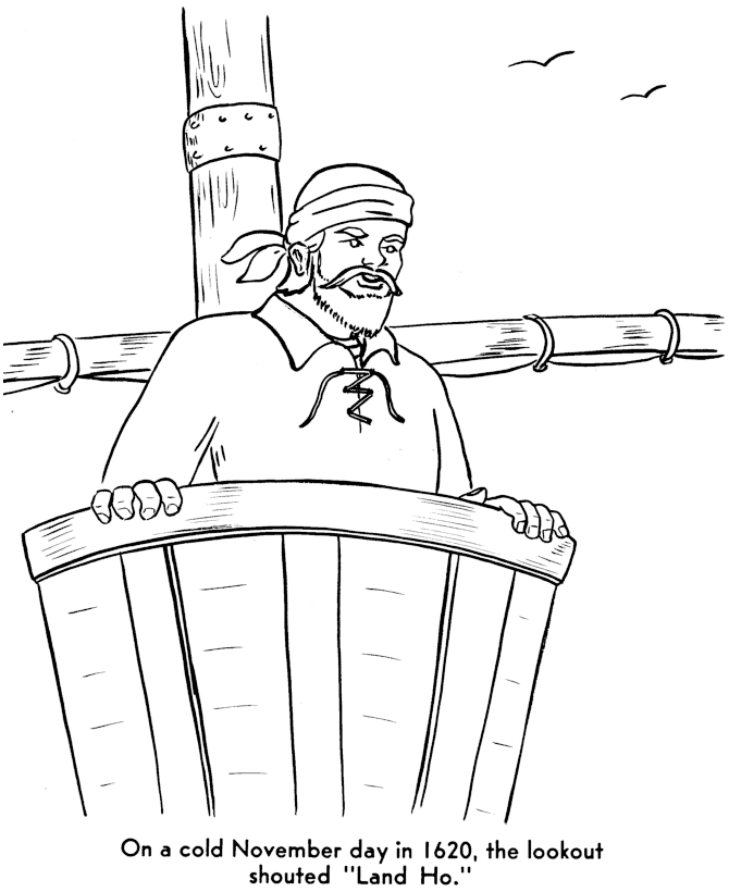  The Pilgrims Thanksgiving Story Coloring Page