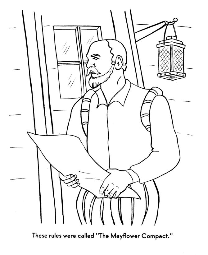  The Pilgrims Thanksgiving Story Coloring Page