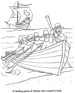 The Pilgrims landing coloring page