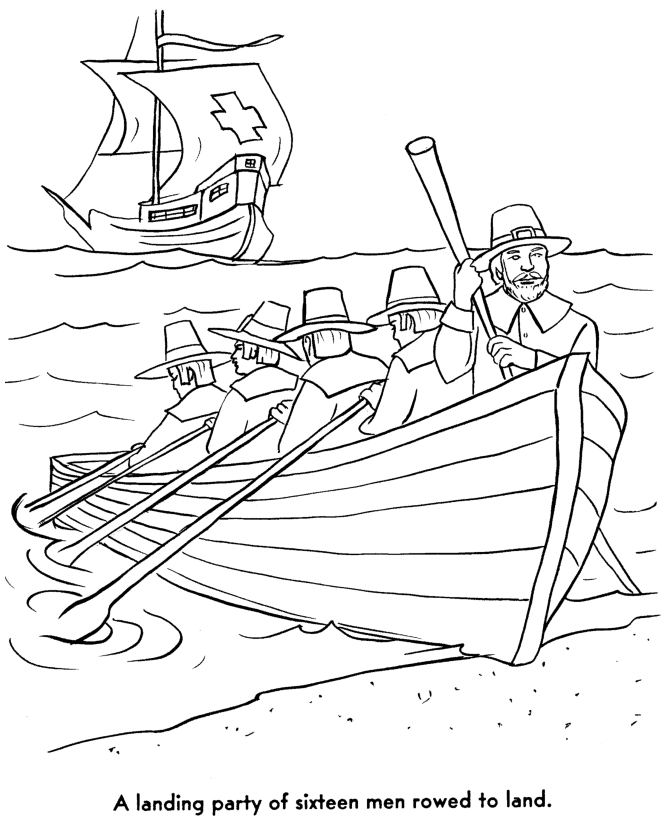  The Pilgrims Thanksgiving Story Coloring Page