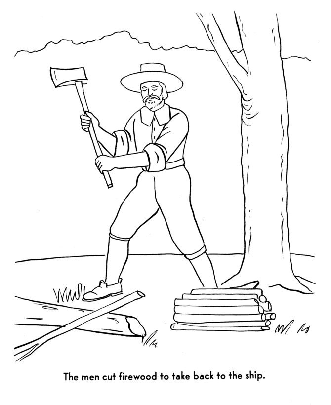  The Pilgrims Thanksgiving Story Coloring Page