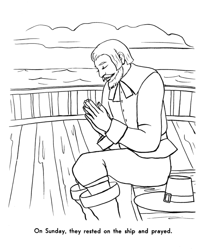  The Pilgrims Thanksgiving Story Coloring Page