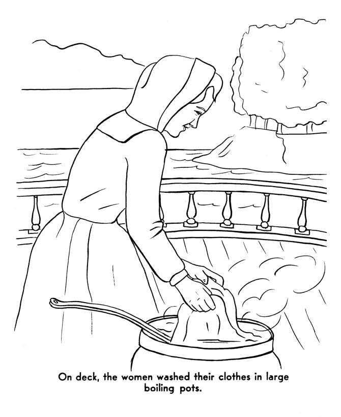  The Pilgrims Thanksgiving Story Coloring Page