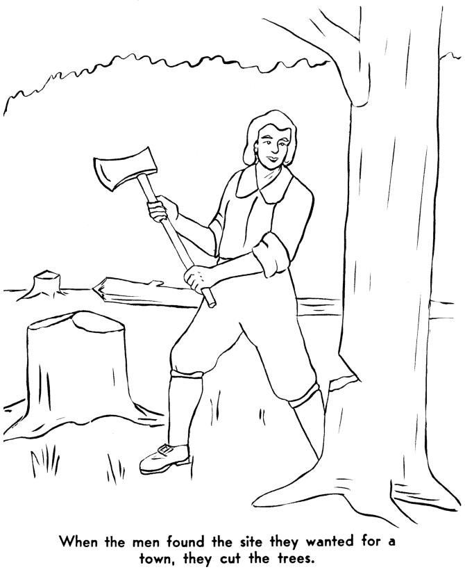  The Pilgrims Thanksgiving Story Coloring Page