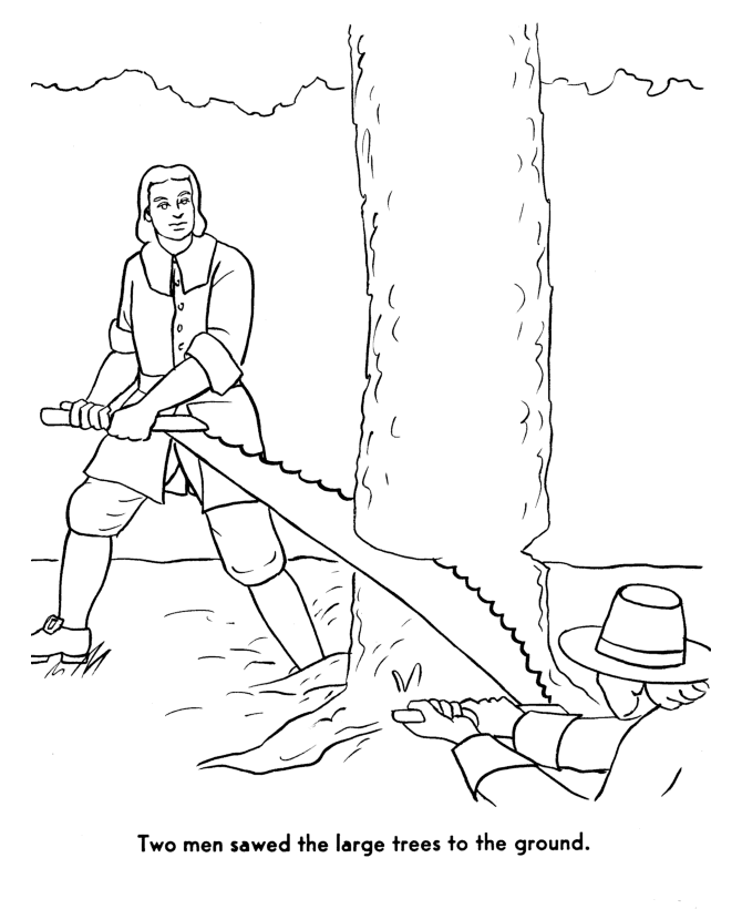  The Pilgrims Thanksgiving Story Coloring Page