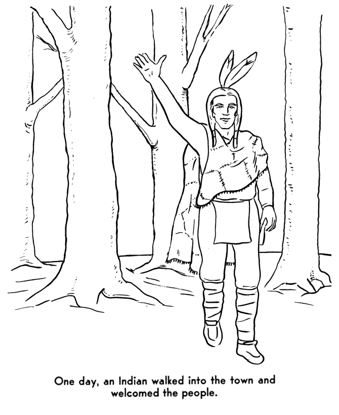  The Pilgrims Thanksgiving Story Coloring Page