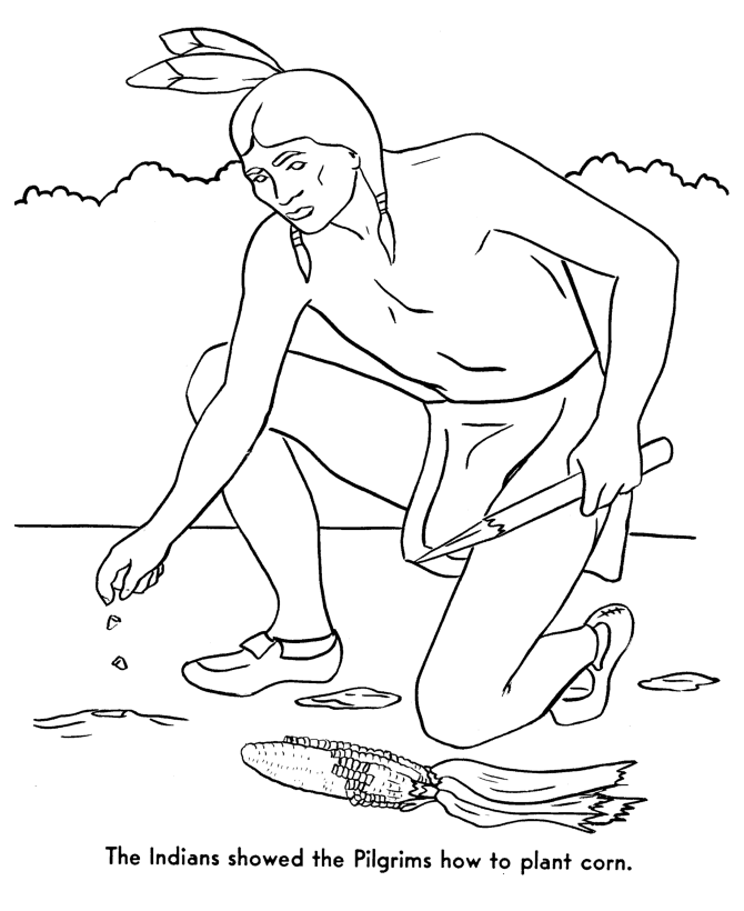  The Pilgrims Thanksgiving Story Coloring Page