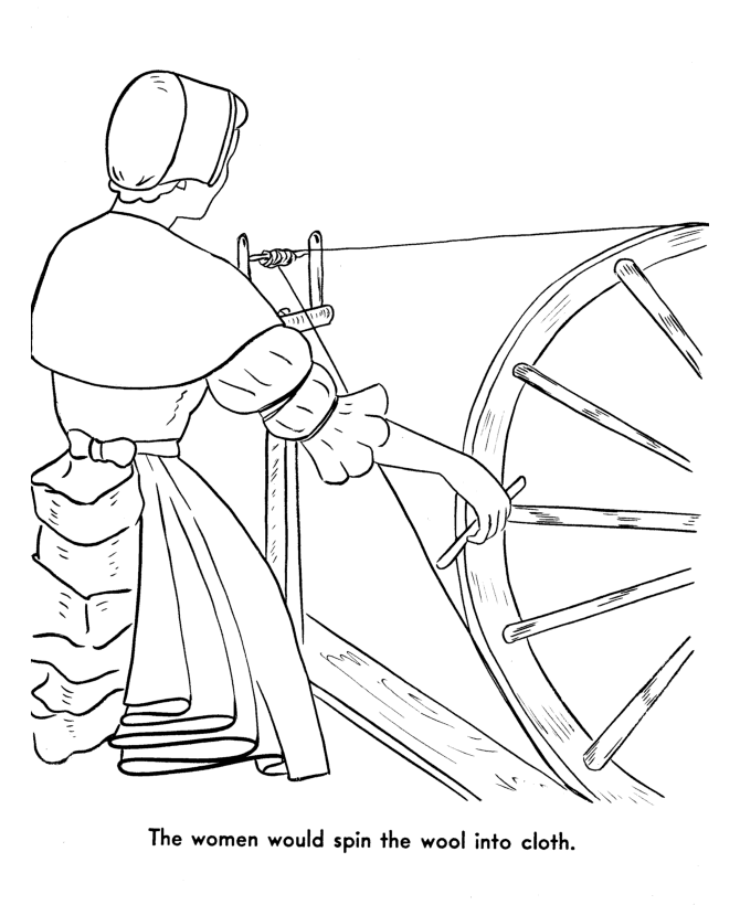  The Pilgrims Thanksgiving Story Coloring Page