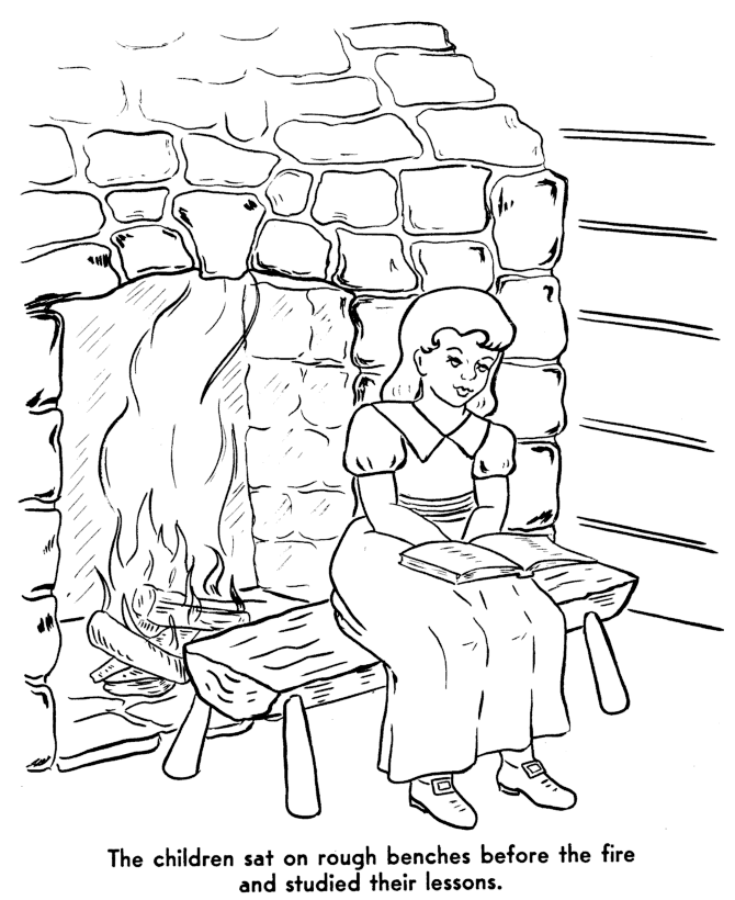 colonial village coloring pages - photo #17