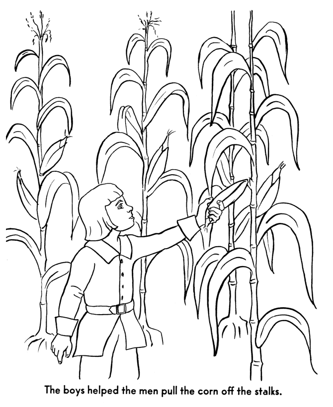  The Pilgrims Thanksgiving Story Coloring Page