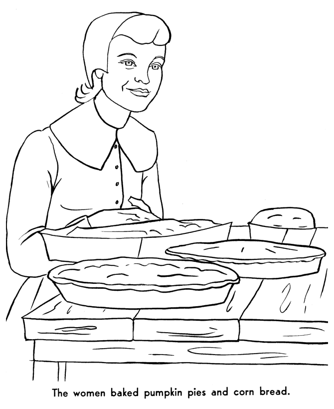  The Pilgrims Thanksgiving Story Coloring Page