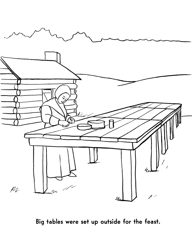  The Pilgrims Thanksgiving Story Coloring Page