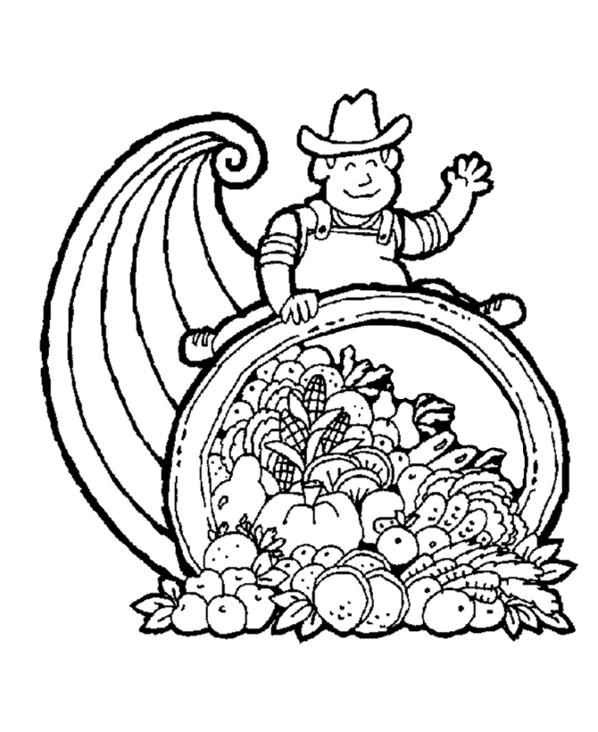  Thanksgiving Horn of Plenty Coloring Page