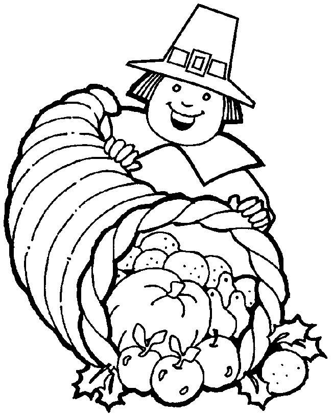  Thanksgiving Horn of Plenty Coloring Page