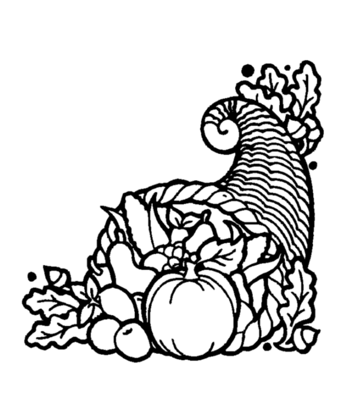  Thanksgiving Horn of Plenty Coloring Page