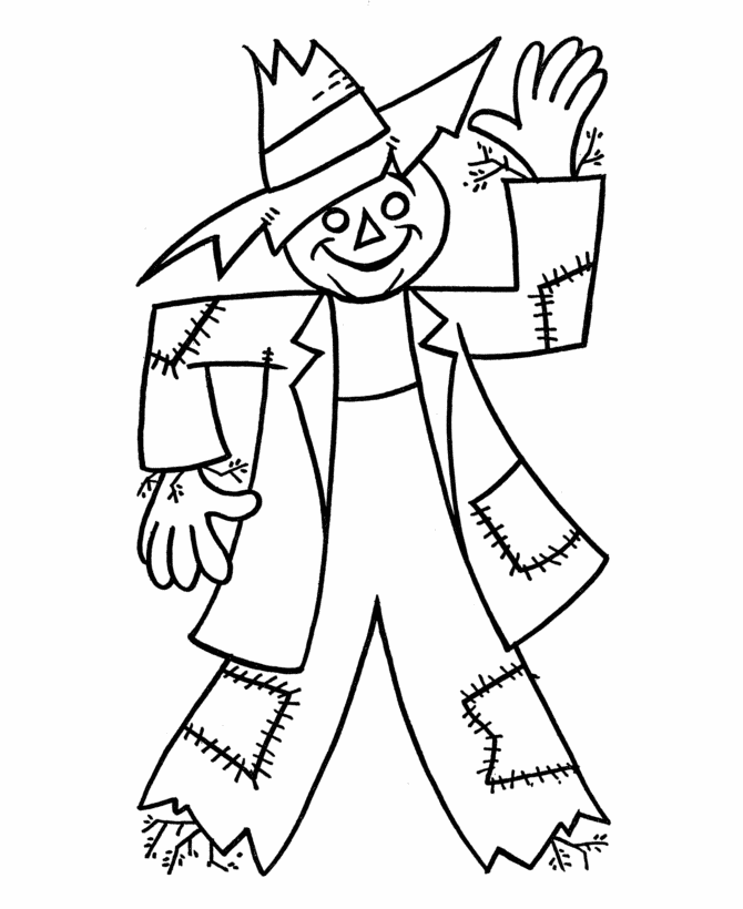  Thanksgiving Straw Scarecrow Coloring Page