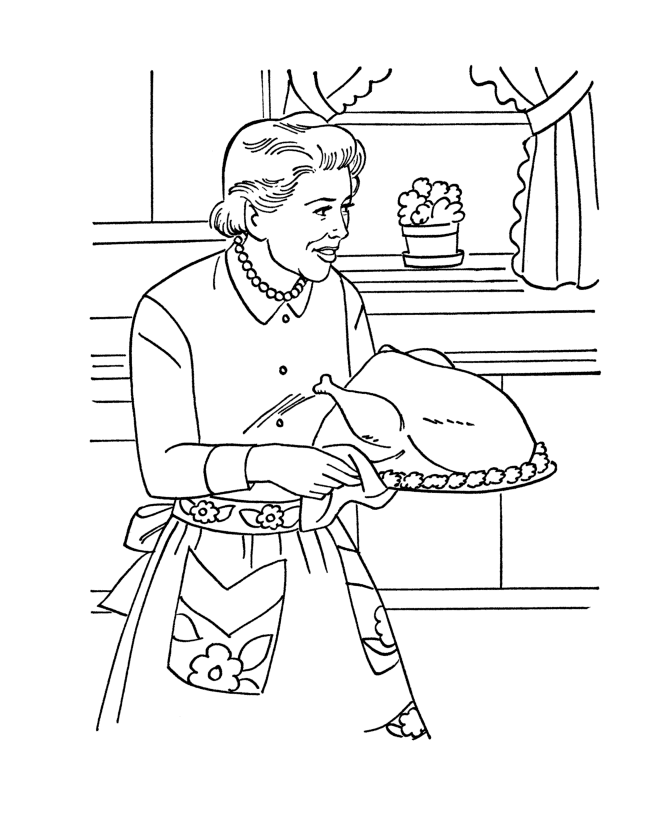  Thanksgiving Mom's Turkey Coloring Page