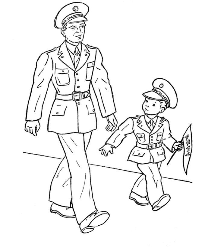  veteran in parade Coloring Page