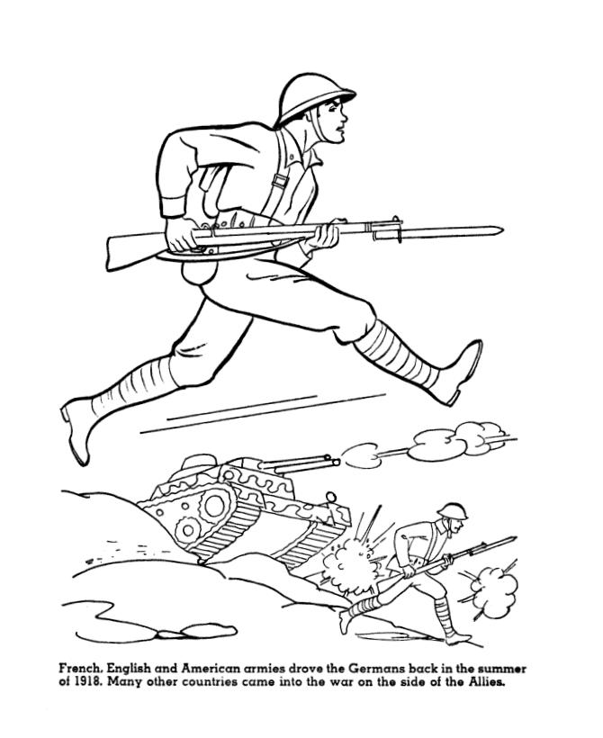  WW-I veterans Coloring Page