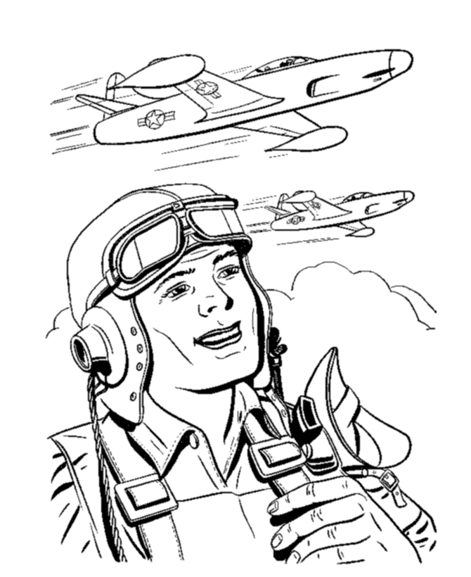  jet pilot veterans Coloring Page