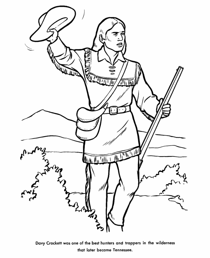 Davy Crocket Coloring Page